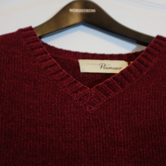 COPY - Vintage Penmans berry Crewneck Pullover Argyle chenille Sweater Mens XL - Picture 10 of 10